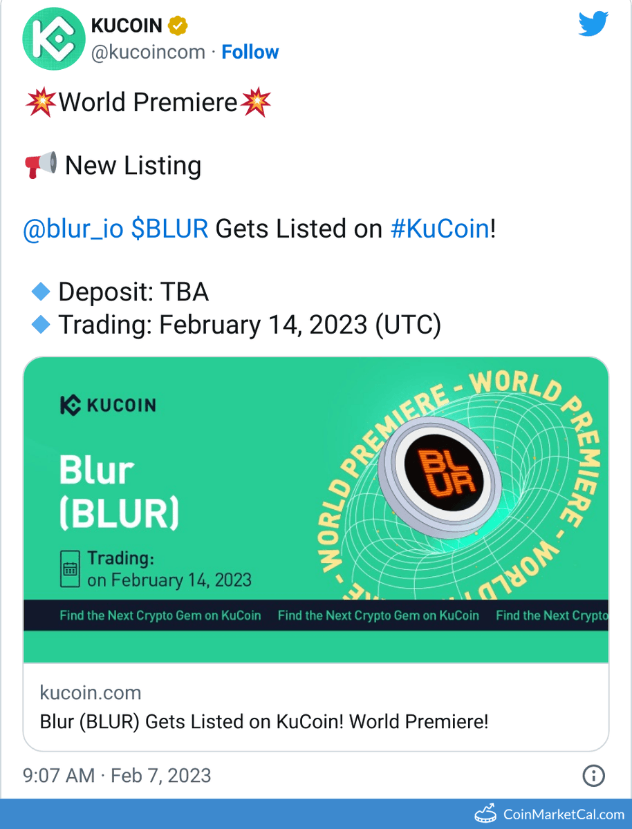 Greeen_Batman's tweet photo. #New_Launch
Coin name:- BLUR (Decenteralized #NFTs marketplace)
Launch date:- 14th feb.
Also listing on houbi global ,#MEXCGlobal and https://t.co/CY8Yrw5c6t, #BitMart, #bitrue and more at same time.
Proof👇 https://t.co/Dw7jgYGJTm