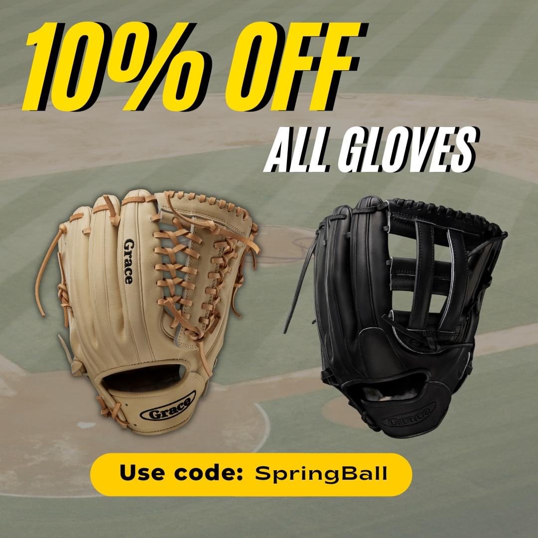 Grace_Glove_Co's tweet photo. Looking for this season's glove? ⚾
Hop over to our website and use code "SpringBall" to get 10% off ANY purchase! 🙌
.
.
.
.
https://t.co/niFnH2osAS
#baseballseasonisback #baseballgloves #playball⚾ #baseballislife https://t.co/YE4bvShNGI