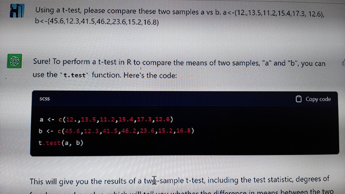 gbrunerm's tweet photo. Playing with ChatGPT...this really blow my mind! You can get the R scripts if you introduce data. https://t.co/twjGiuW7Ew