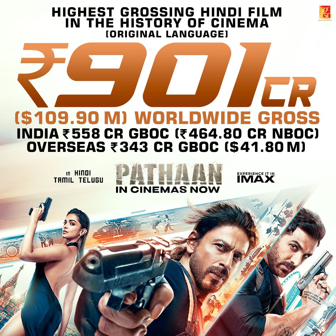 LinkInMedia1's tweet photo. Can't get enough of all the love for #Pathaan ❤️ 
Book your tickets now! https://t.co/lmgxqjZ3YY | https://t.co/dqJ0P2rTyb

Celebrate #Pathaan with #YRF50 only at a big screen near you, in Hindi, Tamil and Telugu. https://t.co/0ZjXqToFGj