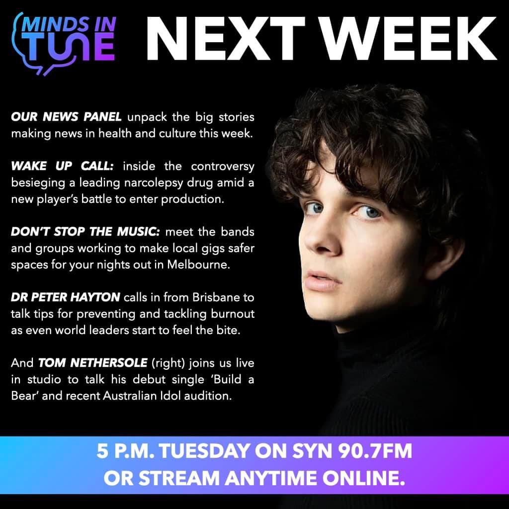 mindsintune's tweet photo. You’ll love our new look 💙💜

Minds in Tune returns with a fresh format still attuned to the stories shaping health and culture.  Here’s what we’ve got in store for our first episode back!

Listen live at 5 p.m. Tuesday on @synmedia or stream anytime online. https://t.co/I2xWNLyMRK