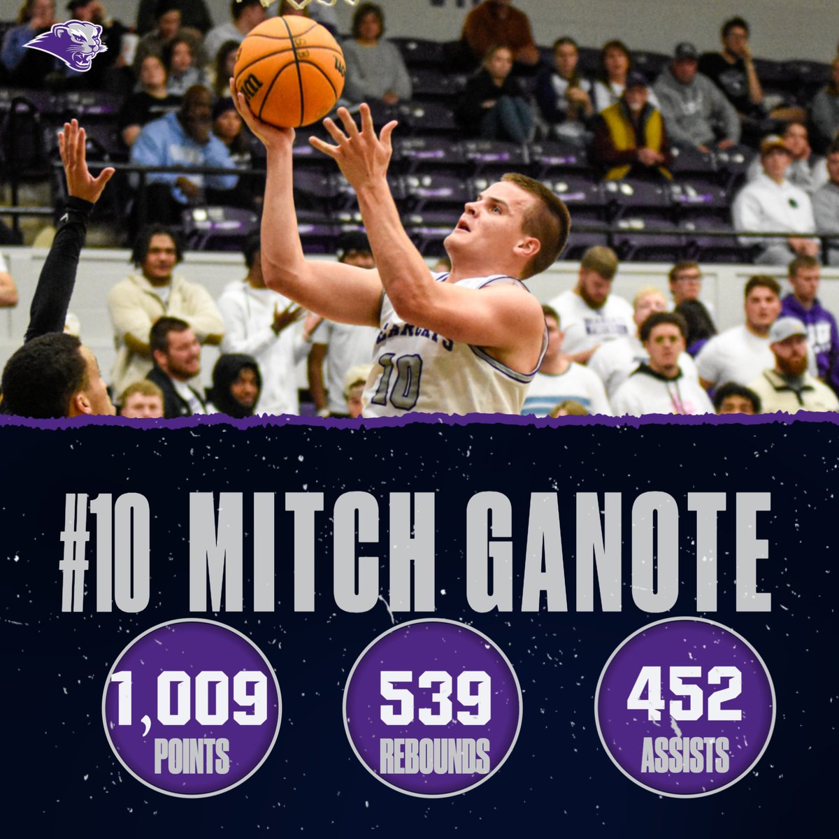 🚨 HISTORY 🚨

Senior @SWBaptistMBB guard Mitch Ganote becomes the first player in SBU HISTORY to record 1,000 points, 500 rebounds, and 400 assists across his career!! 

After a two double-double week, he is looking at another <a href="/GLVCsports/">Great Lakes Valley Conference</a> player of the week!! #RollCats