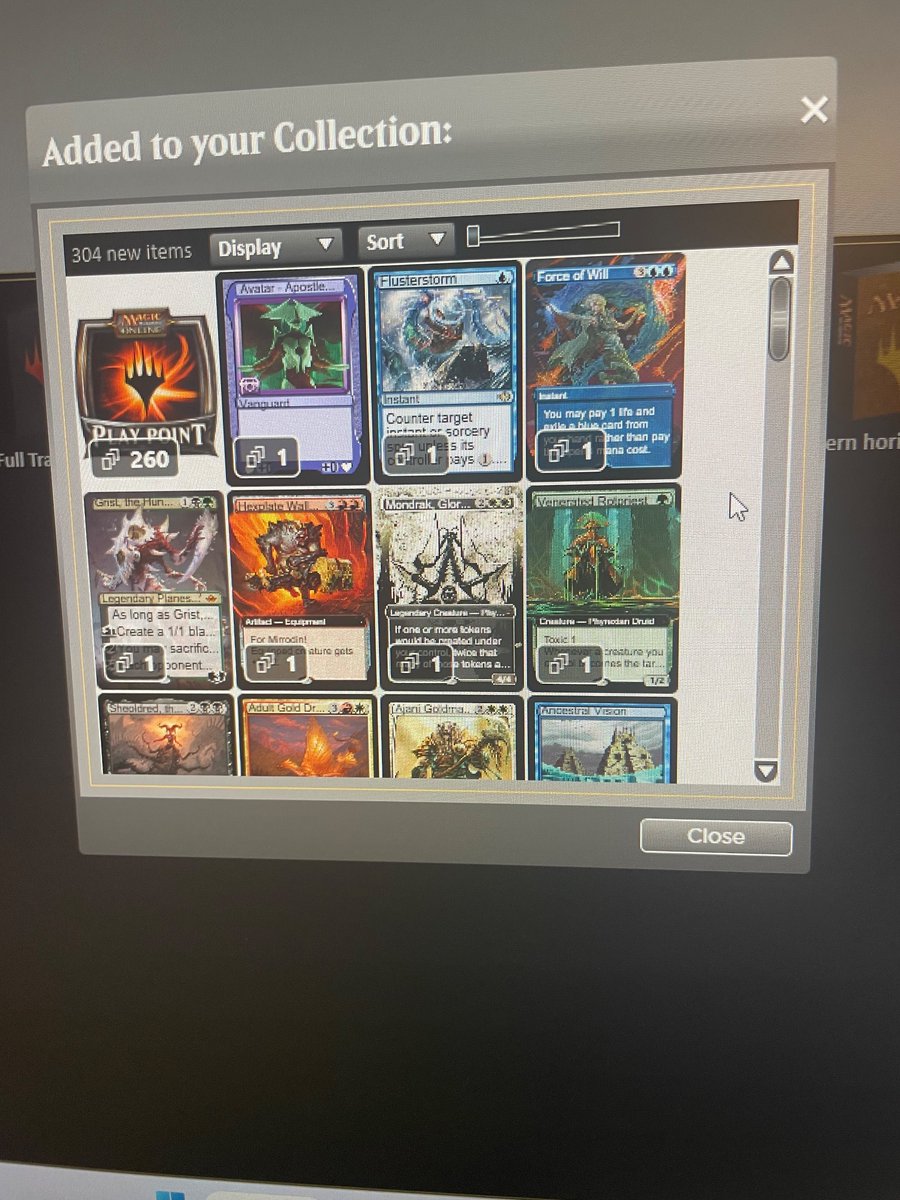 ryanpeterrson's tweet photo. Top 8 in vintage challenge with the incentive deck. It’s busted and fun af. Got these from the chests too https://t.co/xAWbfe32Mk