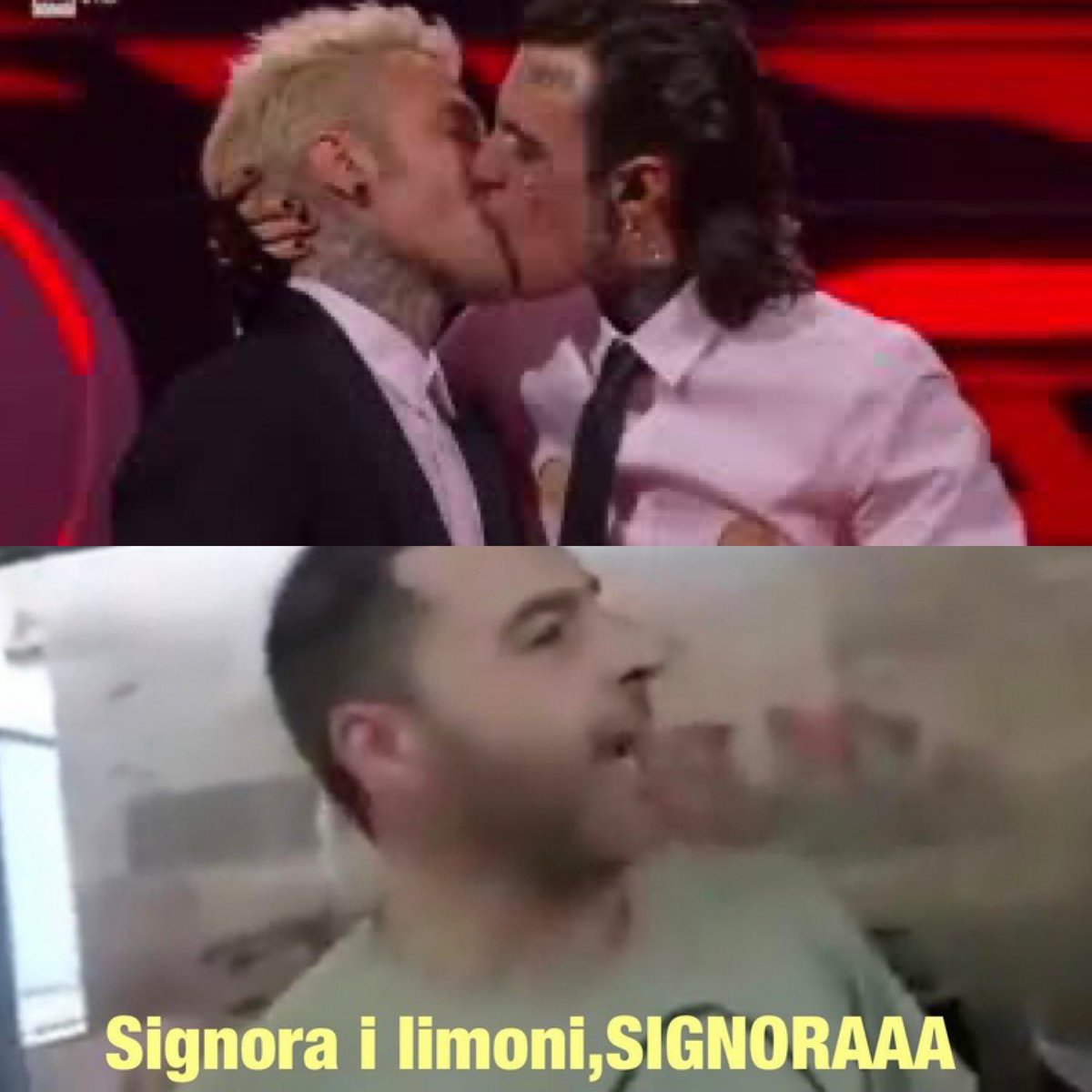 iamdavidebasile's tweet image. SIGNORA, I LIMONIIIIIIIIII #Sanremo2023 #Fedez #RosaChemical