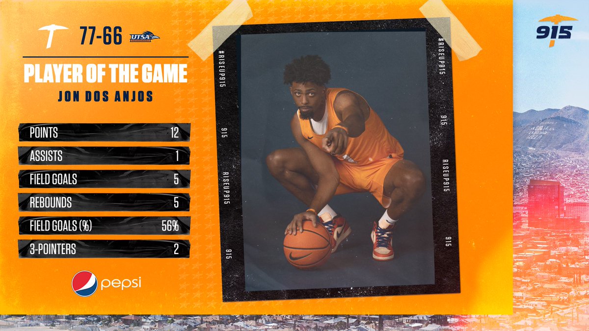 Congratulations to <a href="/_TheMZachery3/">Malik Zachery</a> &amp; Jon Dos Anjos on being the co- <a href="/pepsi/">Pepsi</a> players of the game for <a href="/UTEPMBB/">UTEP Men’s Basketball</a> in the win at UTSA👏

#RiseUp915 | #PicksUp