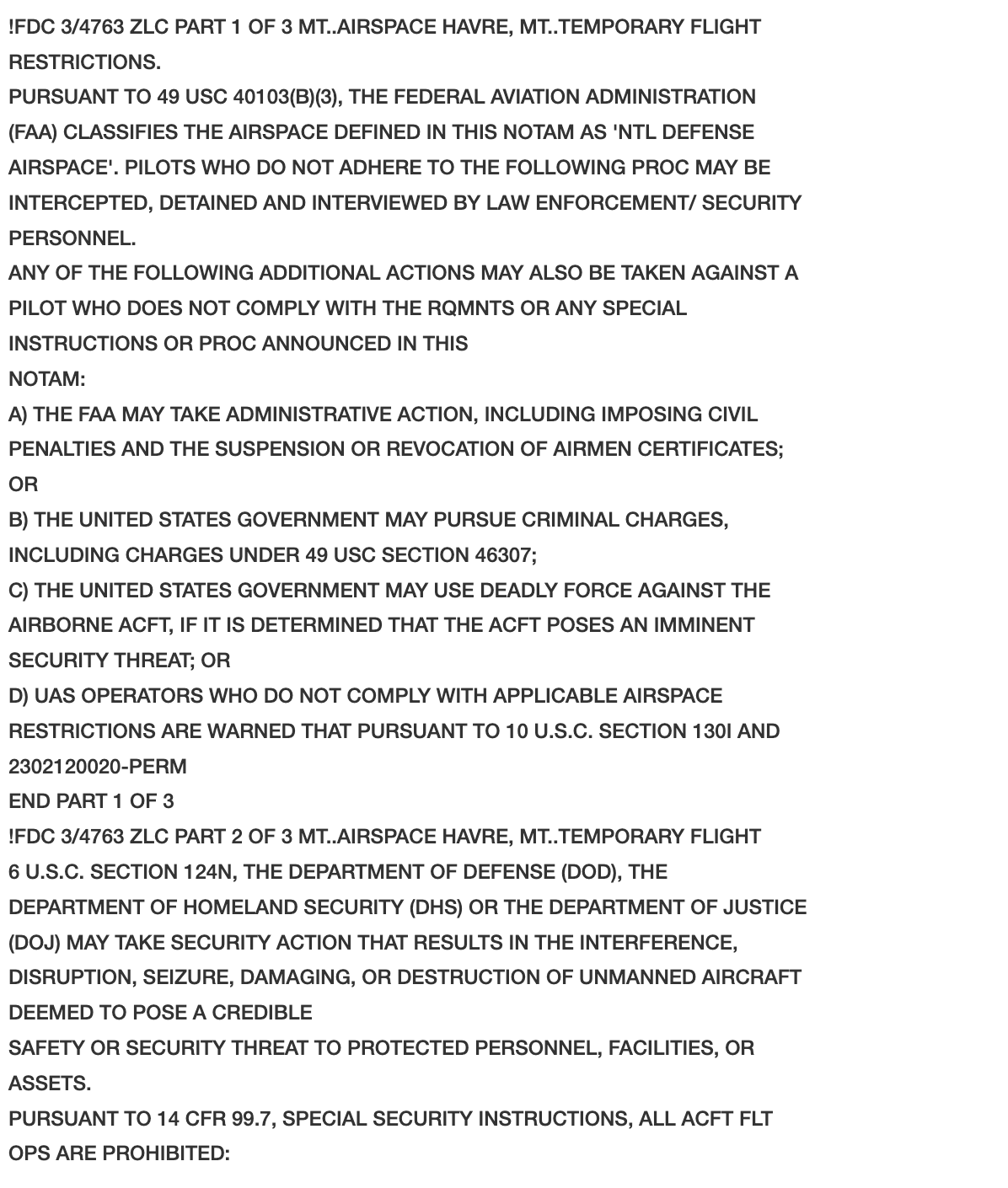 Faytuks News Δ on Twitter "BREAKING A new NOTAM has been issued by