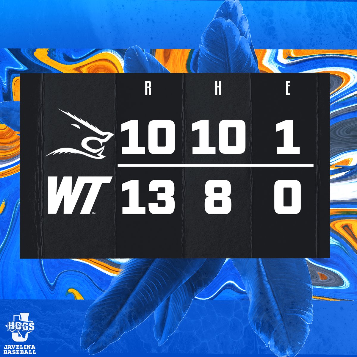 JavelinaBSB's tweet photo. Buffs take the backend of the doubleheader.
#BackThePack x #LogHogs 🐗 https://t.co/HDI3yrDjNf