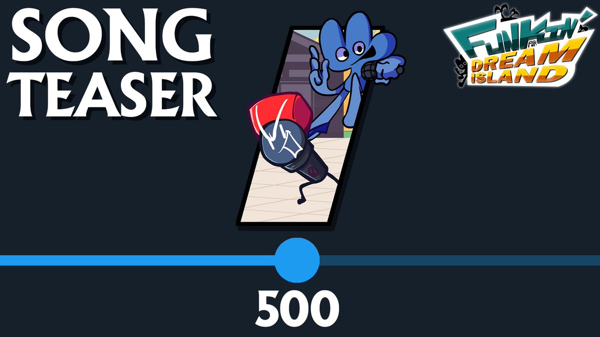 Hey all! We're going to tease the MAIN SONG in the mod once this account hits 500 followers! The account's been growing at a stunning rate, so expect it very soon!!

#fnf #fridaynightfunkin #fnfmod #fridaynightfunkinmod #bfdi #bfb #tpot #osc #objectshowcommunity #objectshow