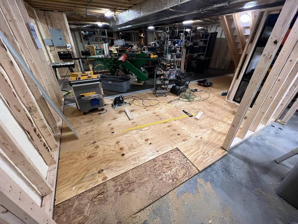 Got all the Dricore panels down and almost all the plywood - running out of staples and it was time for dinner - finish tomorrow! @dricoreproducts @loweshomeimprovement #lowesproject instagr.am/p/CoisDY0L-Ad/