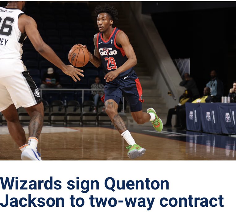 Tim Ryan (@coachtimryan) on Twitter photo Congrats to former JUCO product and College of Central Florida Alum for signing a two way contract with the Washington Wizards!! <a href="/cfpats/">CF Patriots</a> <a href="/CFStudentLife/">CF Student Life</a> <a href="/JUCOadvocate/">JUCOadvocate - Brandon Goble</a> <a href="/_flyguyq/">Quenton Jackson</a> Congrats to former JUCO product and College of Central Florida Alum for signing a two way contract with the Washington Wizards!! <a href="/cfpats/">CF Patriots</a> <a href="/CFStudentLife/">CF Student Life</a> <a href="/JUCOadvocate/">JUCOadvocate - Brandon Goble</a> <a href="/_flyguyq/">Quenton Jackson</a>