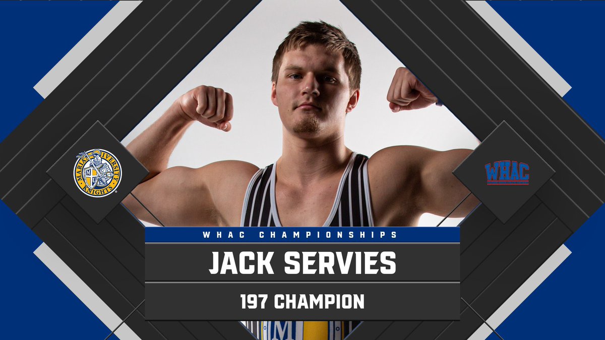 MarianWrestle's tweet photo. Congrats to Jack Servies on winning conference and qualifying for nationals at 197 pounds with a 7-1 win over #12 Carter Kroll of Lourdes https://t.co/XiJglp6aaU