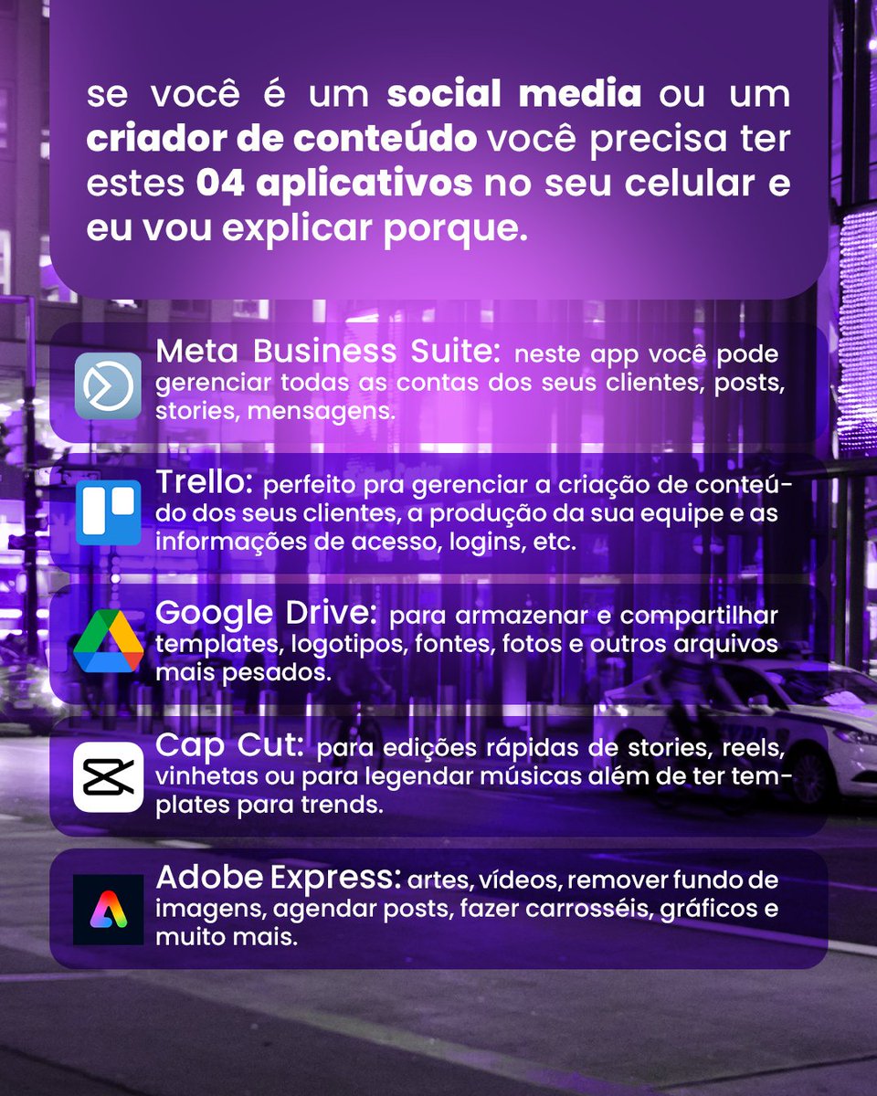 Storlabsmkt's tweet photo. Fala lindeza!

Estes são apps que eu uso com a equipe e clientes aqui para prdução, organização e criação de conteúdo, deixe nos comentários se você usa algum desses ou se faltou algum na lista, vai pra cima e um beijo, lá naquele lugar.

#dicadeapp #storlabs #socialmedia https://t.co/NcZObsHC00