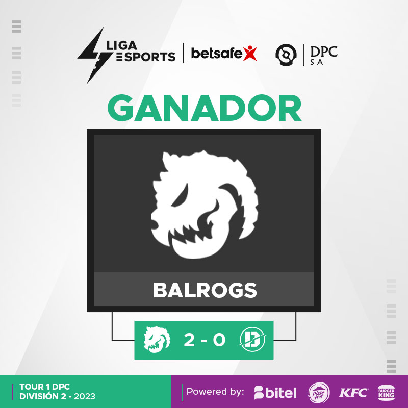 🇵🇪🇵🇪La escuadra de Balrogs se queda con la serie ante el equipo de Dreamers Esports, de la mano de la Lina de DCMC suman su tercera victoria.
#ESB #DPC #DPCSA #DOTA2 #ESPORTS