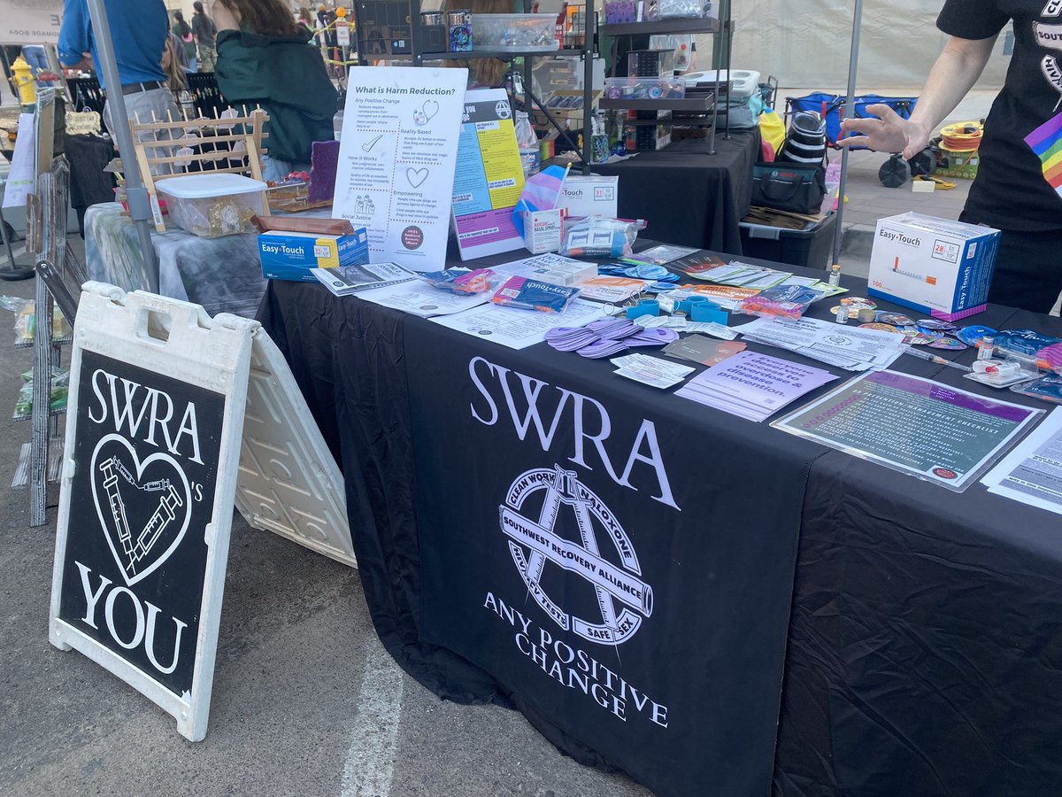 Gabyfernbaugh's tweet photo. Great information from the Southwest Recovery Alliance booth! They are a non profit organization that advocated for safe drug use and legal sex work. 🫶 https://t.co/u8xBuKpZxZ
