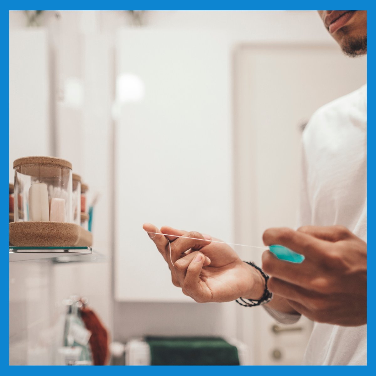 GladsteinDMD's tweet image. Place your #floss right next to your #toothbrush to help yourself build consistent, healthy habits by not forgetting to floss for two minutes! #FlossingTips