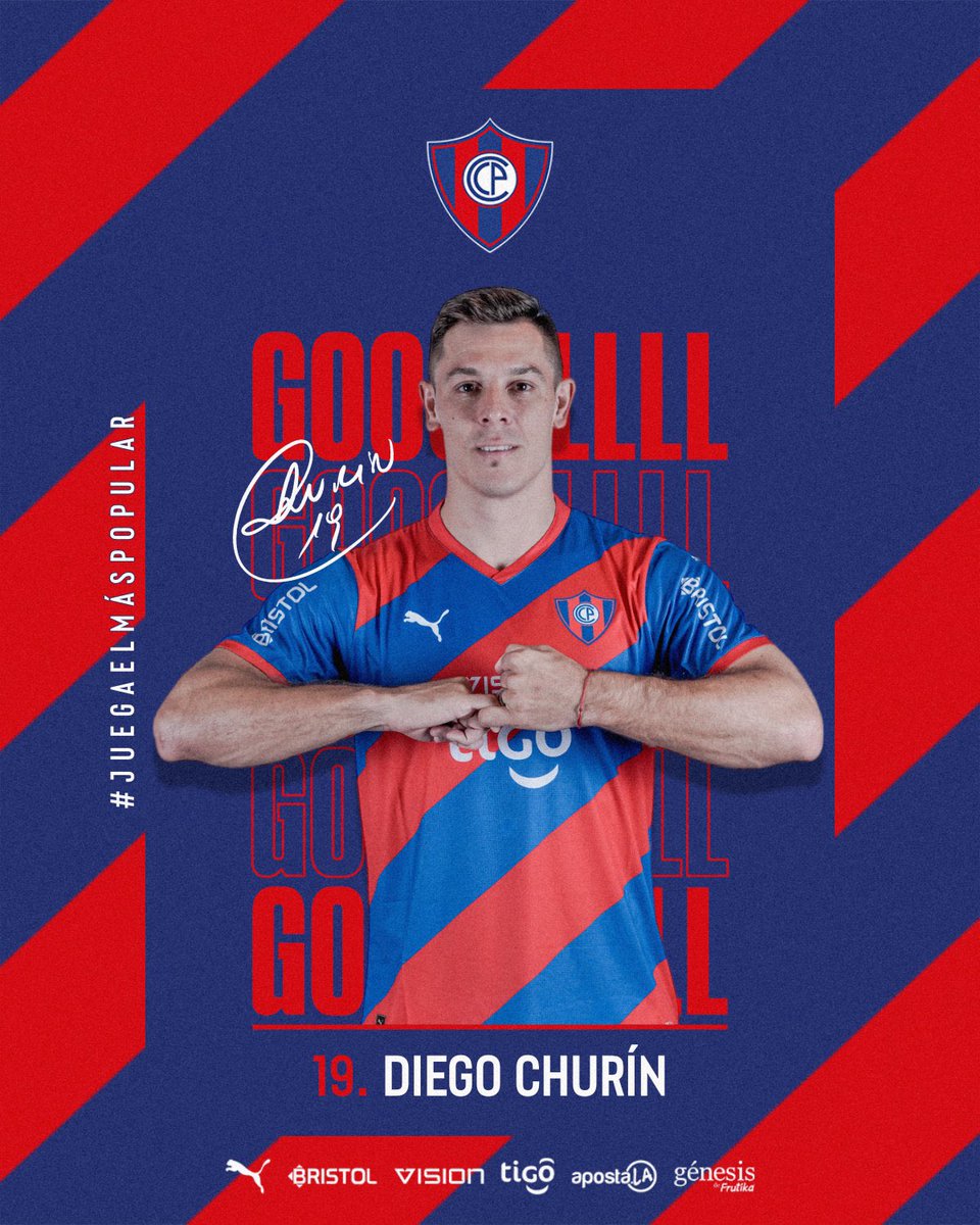 CCP1912oficial's tweet photo. ¡GOOOOOOOOOOOOOOL! 

🎯  DIEGO CHURÍN 

🕒 32' ST

Cerro Porteño 1-1 Guaraní

⚽ Torneo Apertura | Fecha 3

#JuegaElMásPopular 🔵🔴 https://t.co/uOlxgfya5Q
