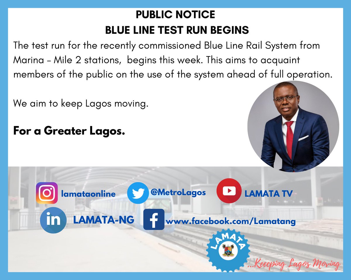 Lamataonline's tweet image. #testrun #blueline #LASG #LAMATA #keepingLagosmoving