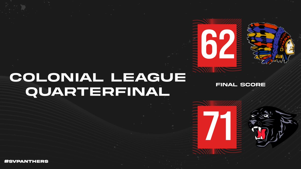 Boys Basketball:  The Panthers move on to the Colonial League Semi Finals with a 71-62 over Wilson.   Next Up:  Wednesday 2/13 vs Southern Lehigh @ Catasauqua #SVPanthers