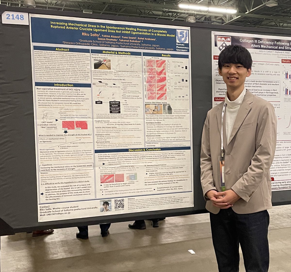 Riku Saito (@riku_spu_pt) on Twitter photo This is the first presentation <a href="/ORSsociety/">Orthopaedic Research Society</a> on-site!!
I will be displaying the poster until tomorrow. Please come and check the poster #2148! This is the first presentation <a href="/ORSsociety/">Orthopaedic Research Society</a> on-site!!
I will be displaying the poster until tomorrow. Please come and check the poster #2148!
