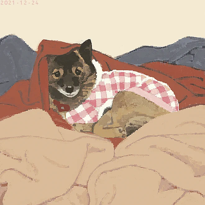 愛犬の誕生日に描いている絵(2019～2022年分) 