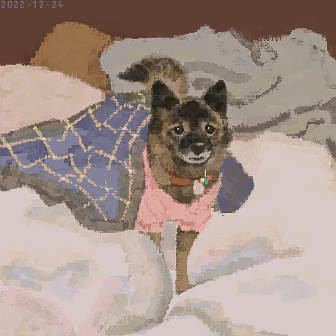 愛犬の誕生日に描いている絵(2019～2022年分) 