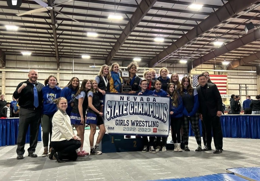 The girls won the first ever Nevada All Girls Official State Championship! 11 qualifiers, 6 placers, 2 finalists, one champ. Every girl on this team did her job to get us here. 
Champ- @mariawrestles 
 2nd Mathews 
3rd Ellie Smith, Mere Nash, Anna Maxwell
4th - Ainsley Gorden