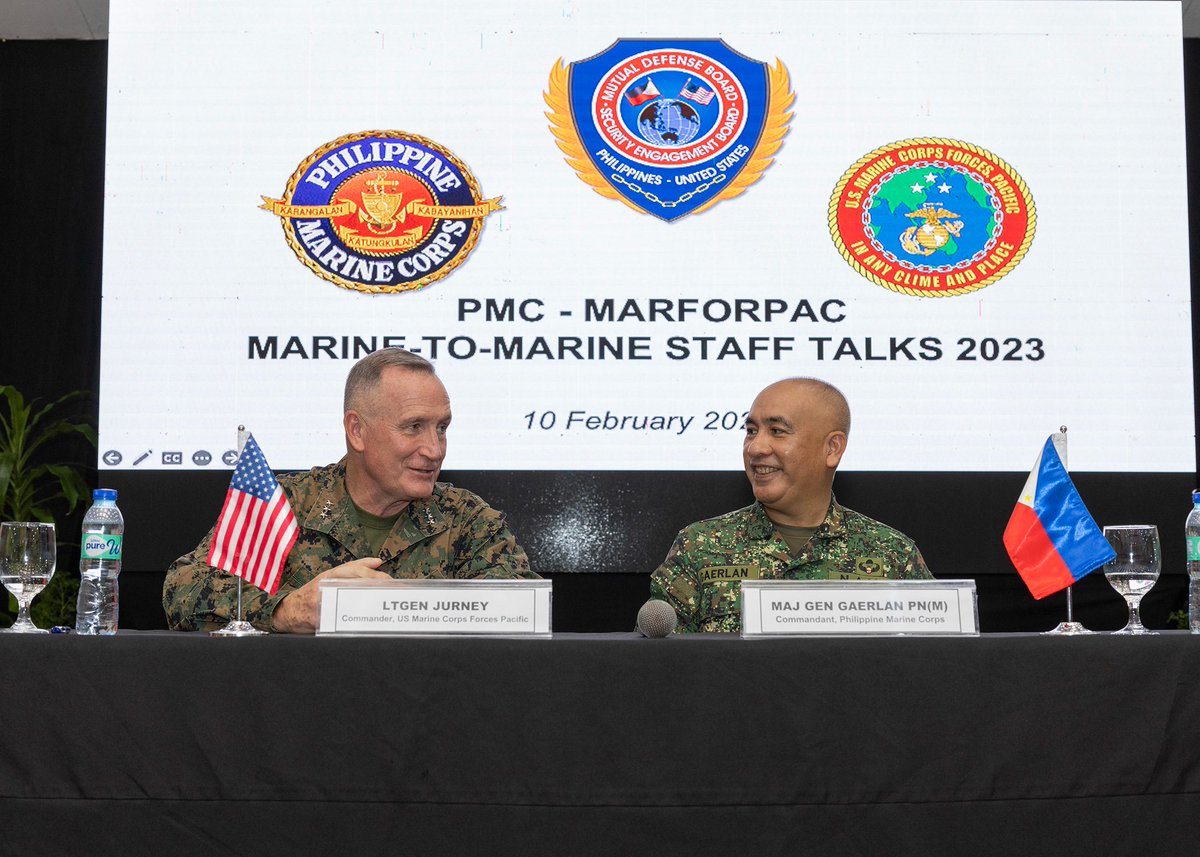 Senior leaders from U.S. Marine Corps Forces, Pacific, and the @PhilMarineCorps held their annual Marine-to-Marine Staff Talks here from Feb. 8-10, 2023.

The annual Marine-to-Marine Staff Talks are a key component of the U.S.-Philippine defense relationship. #PacificPartners