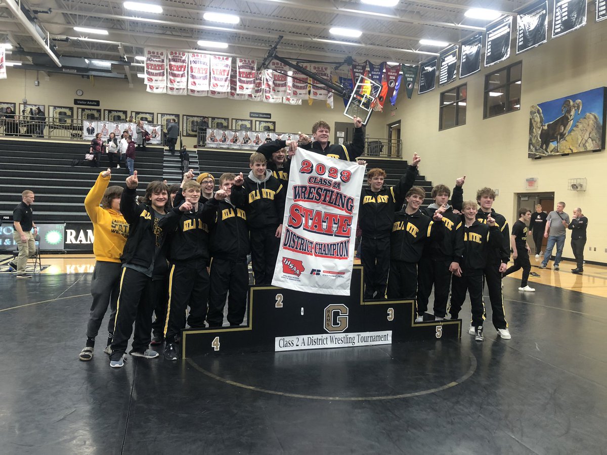The Atlantic wrestling team is your Iowa Class 2A District 5 champions.

Qualifiers are seven: Braxton Hass, Aiden Smith, Easton O’Brien, Jarrett Armstrong, Brenden Casey, Miles Mundorf and Evan Sorensen. #iahswr