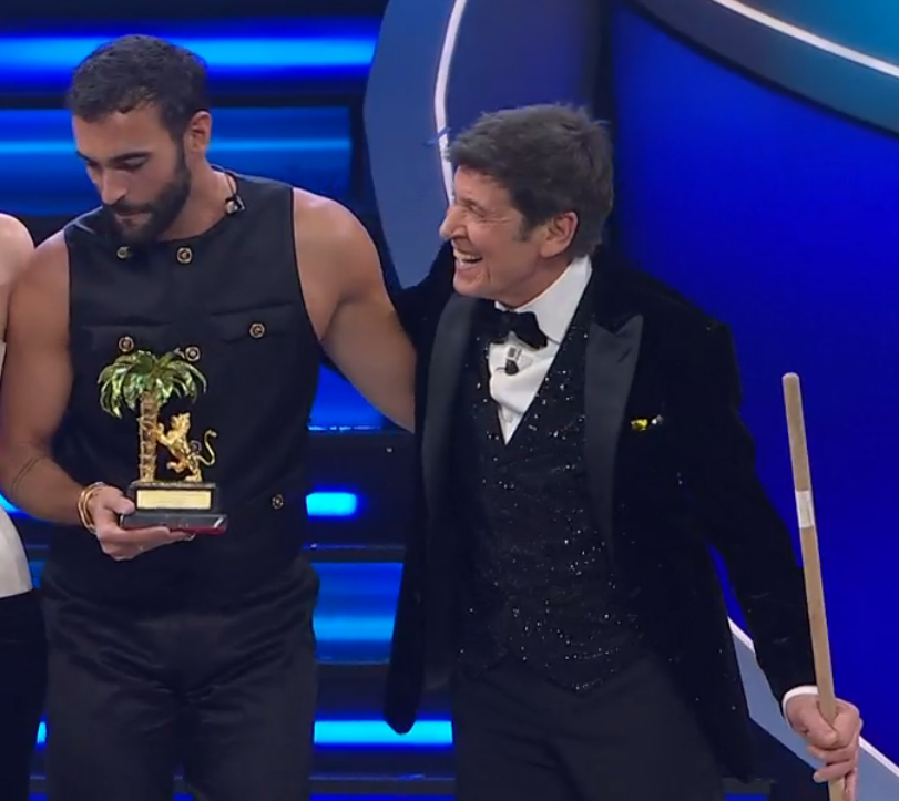 marco and gianni with their respective trophies! #sanremo2023