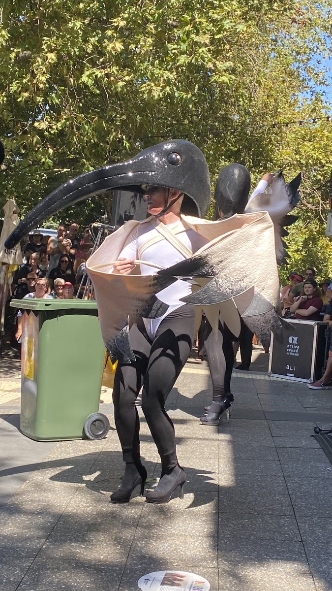 moyadodd's tweet photo. Nicole C from the @paramatildas & I had the honour of being the support act to some dancing bin chickens, and the Prime Minister 🤣🏳️🌈🏳️⚧️⚽️ About as #innerwest as it gets #pridesquare #newtown ❤️ https://t.co/lUYhPBmyPE