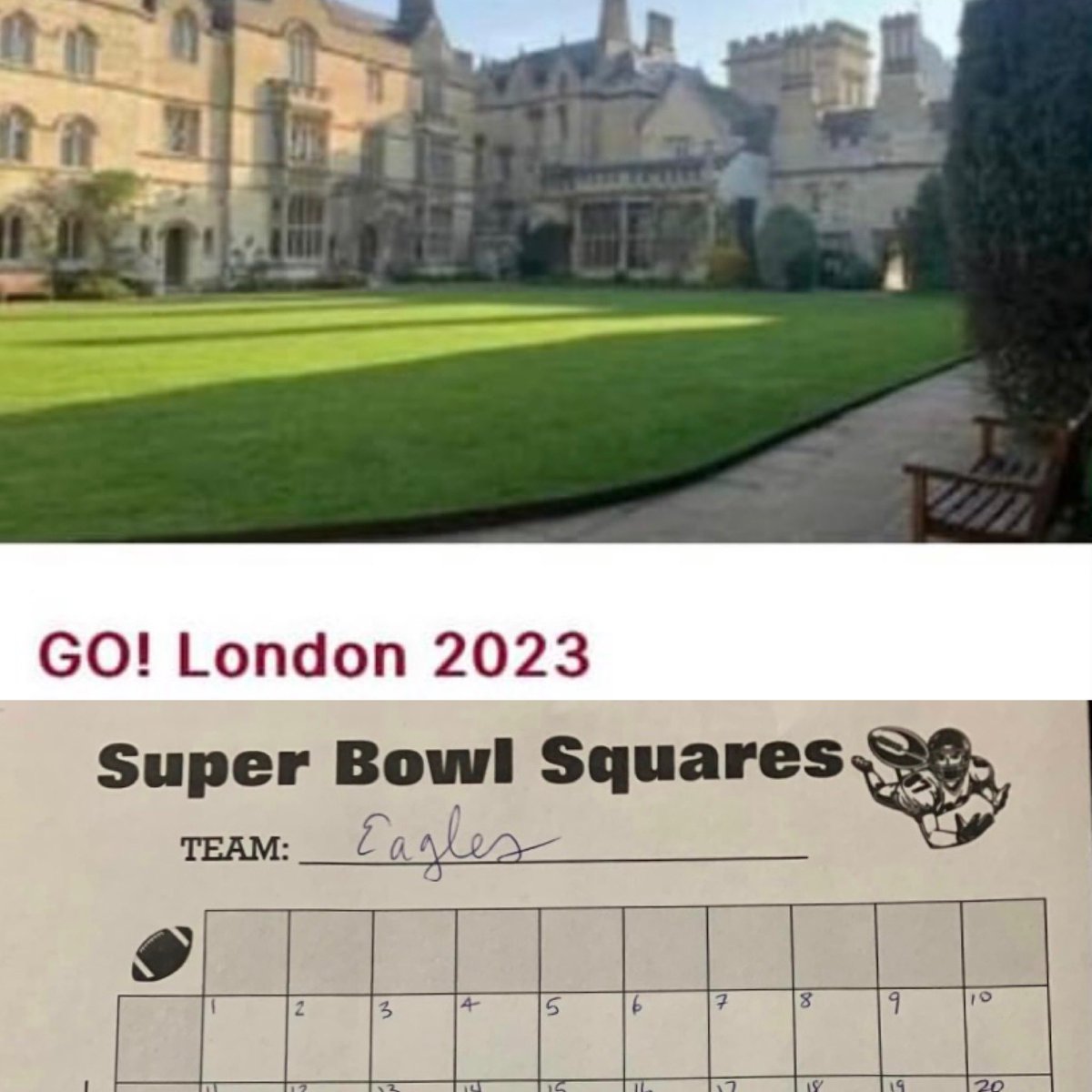 seanmccooe's tweet image. #FordhamRamily support #LondonGO as students learn leadership in a global society” Amy Rini &amp;amp; her #GoLondon team make goals. $20 per box. 1st Q $100, 1/2 time $200, 3Q  $100 final $500. Pick a box, comment Venmo @amy-rini-1 (last 4 =1974) or @carolyn-johnson-6 (8653)❤️ #Fordham