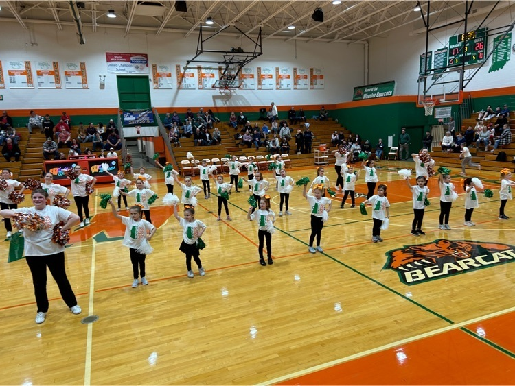 WheelerHighOff's tweet photo. Thank you Coach Kruszka, Coach Sullivan, and the WHS Cheerleaders for a fantastic youth cheer camp this week.  You ladies are the best.  All the future Wheeler cheerleaders did a great job performing at tonight's varsity boys basketball game! https://t.co/6iqGranxiP