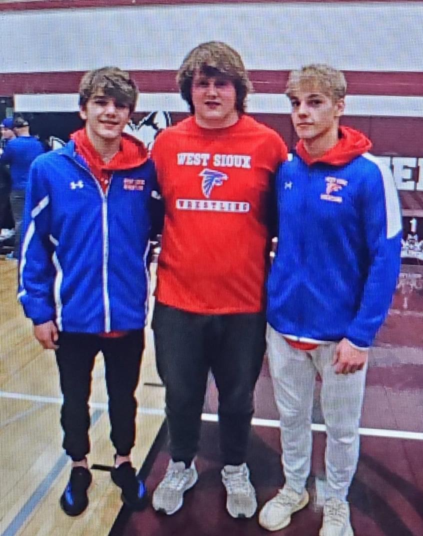 WestSiouxCSD's tweet photo. Congrats to - Dustin, Keegan, Mikey - Wrestling State Qualifiers! #westsioux https://t.co/GKy65Lzj2s