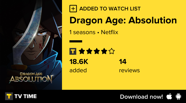 Felxosaurus's tweet photo. I've just started following Dragon Age: Absolution https://t.co/nNIdtj5Gym #tvtime https://t.co/juYg4ECXBT