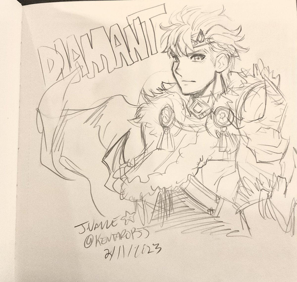 Some Fire Emblem Engage sketches of Chloé and Diamant 