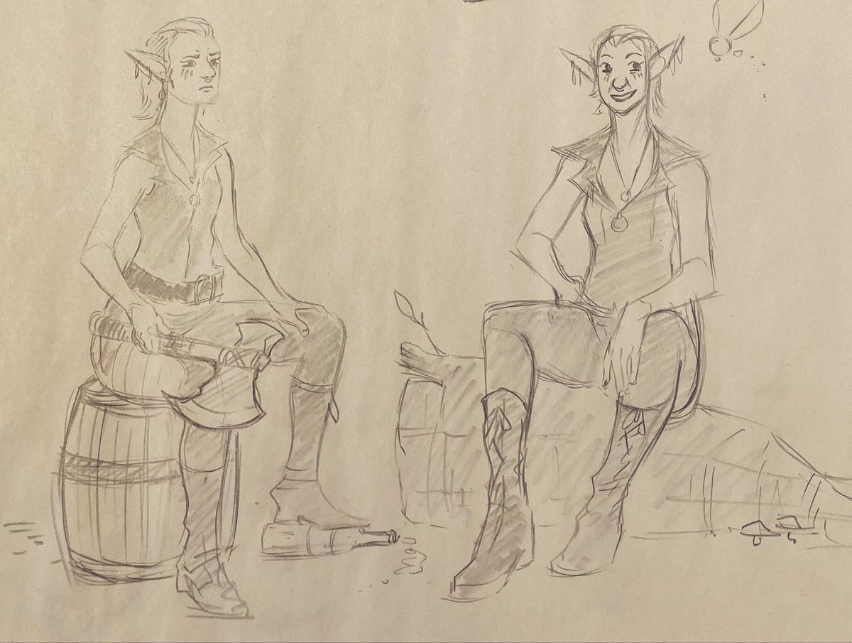 Elven rogue themed figure drawing session