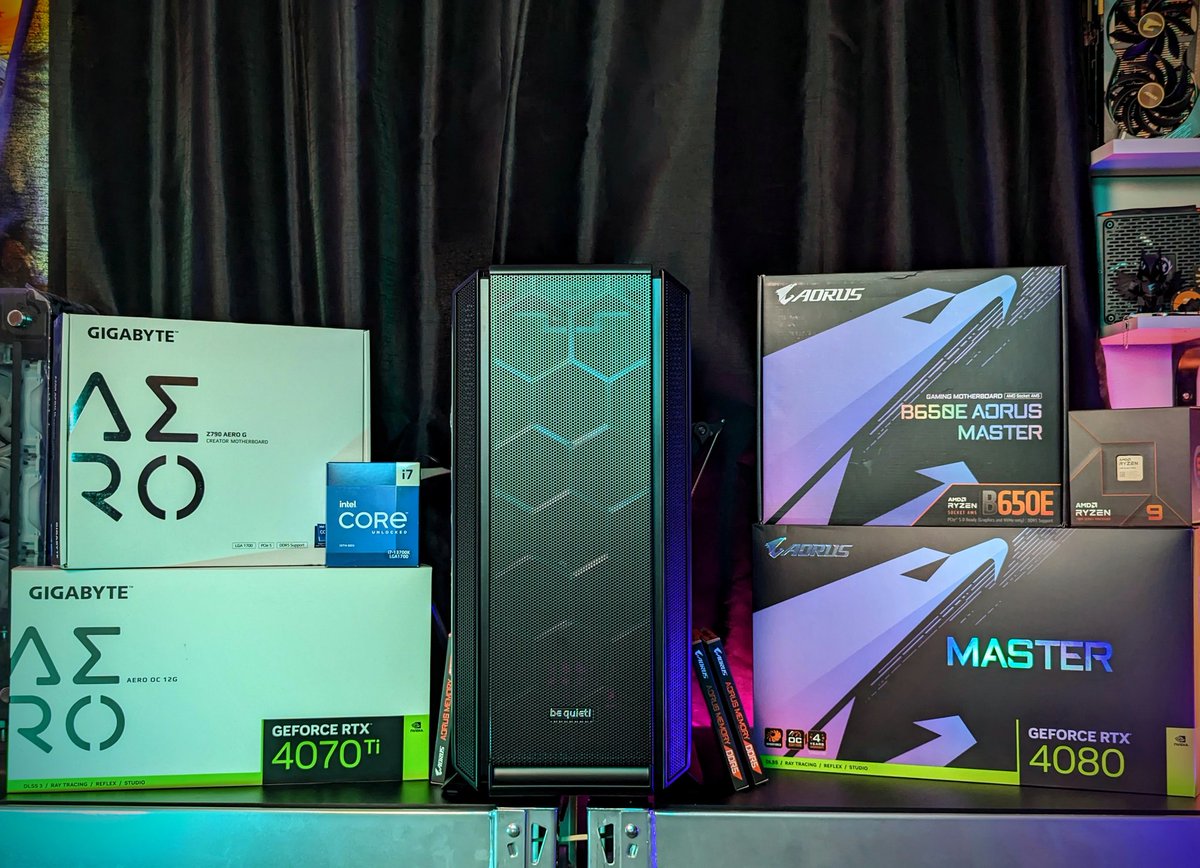 BraintechPC's tweet photo. Which build would you go with first !? Left or right? 🤓🤓
#aorus #poweredbyaorus #mainframe_customs #intel #Gigabyte #pcbuild #gamers #newegg #pcmasterrace #gamingpc #braintechpc #pcgaming #pcmr #custompc #bequiet #canadacomputers #gaming #pc #gamer #twitch #bequiet https://t.co/NQOt0wFTCO