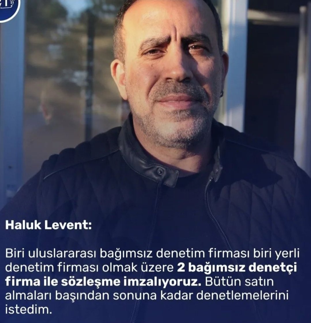 Haluk Levent diyor ki: "Yardımların organizasyonu için 1 yerli, 1 de yabancı denetim firması ile anlaştık". Bu değerli insan mutlaka müziği bırakıp devlet yönetiminde (siyaset değil) görev almalı. Toplumun arzuladığı güven için konusunda yetkin birden fazla insana ihtiyaç var.