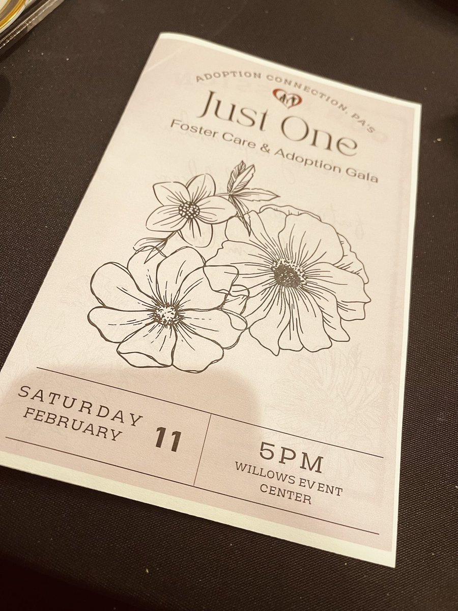 CampDaniel3's tweet photo. This evening we had the pleasure of supporting and attending the first of many Adoption Connection, Pa’s JUST ONE Foster Care and Adoption Gala! https://t.co/cuJGhcTwif