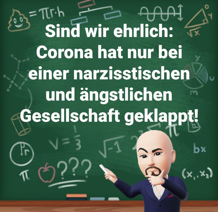 Mentaltrainer1's tweet photo. Sind wir ehrlich: Corona hat nur bei einer narzisstischen und ängstlichen Gesellschaft geklappt! @BirgitBea @DetekteiFFM @kleopatra2009 @lebenskraftraum @NachteuleMaggy @SFS_Schaible @TraumHeizung @ugs777 @Wissen_istMacht @Rainer_Wiedey @frielingbailey https://t.co/fRsJDLAmds