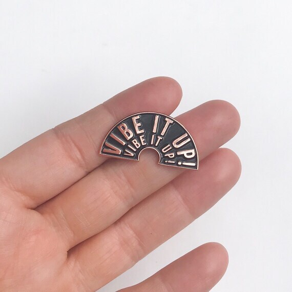 New Item Listed on Etsy Vibe it Up Enamel Lapel Pin | Rose Gold by asensiblehabit