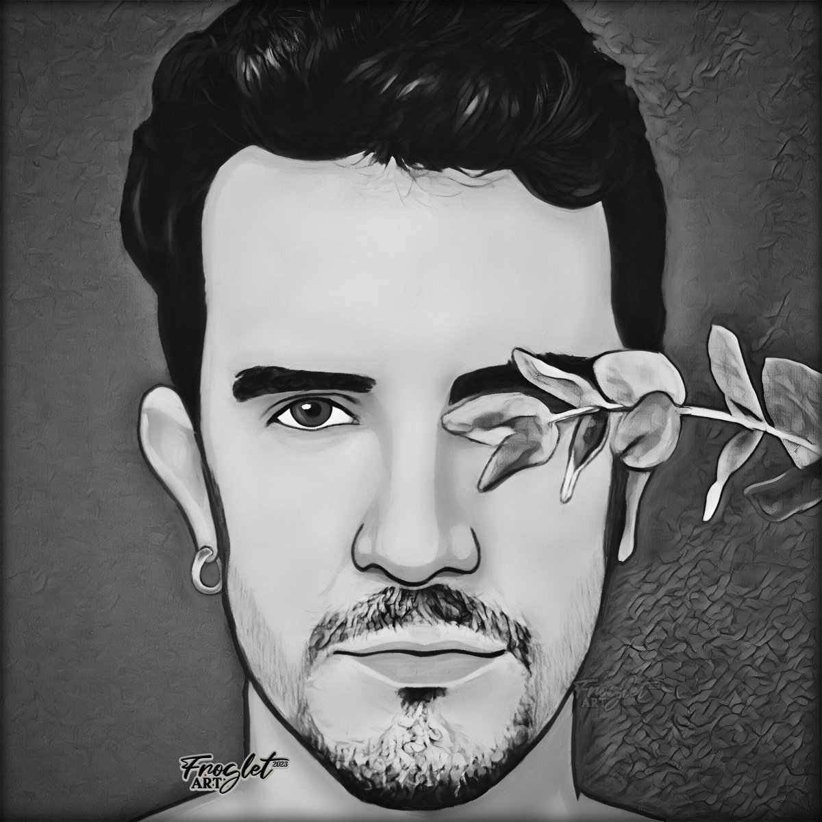 frogletland's tweet photo. Lander Otaola  
**NEW Cartoon Portrait Painting! 

-Photo used in portait painting taken by: #AsierCorera  

#LanderOtaola #CartoonArt 
**Full Size Black/White Version! 🎨 https://t.co/lVDoQJuMLN