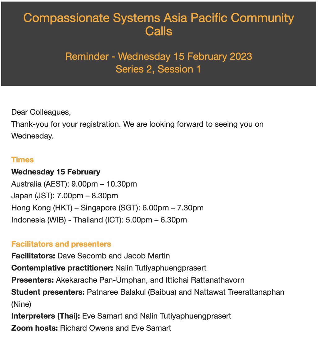 Very much looking forward to the series 2 launch of Compassionate Systems Asia Pacific Community Calls this Wednesday. A platform to showcase the wonderful work taking place in the region - spotlighting Thailand this week.  #CSAPCC @rjowe1 <a href="/systemawareness/">Center for Systems Awareness</a> @DeputyDulwichSG