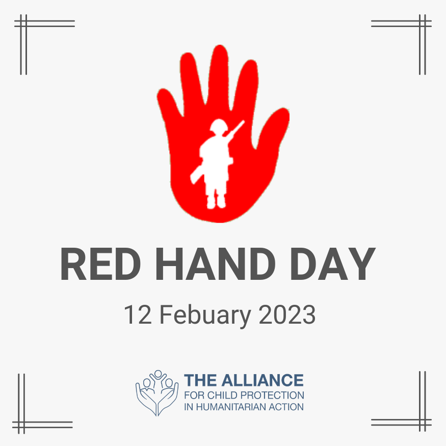 Today marks #RedHandDay - A chance to celebrate and strengthen efforts to ensure #ChildrenNotSoliders is more than a hashtag.
 
To find out what more you can do check out this amazing full list of resources from @CPiE_Global and partners 

➡️ alliancecpha.org/en/news/red-ha…

#CAAFAG