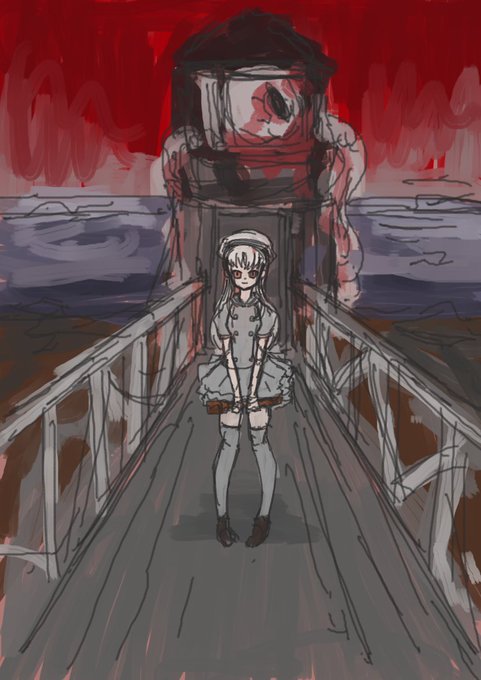 去年出した水棲異形のエロ漫画、古いPCを調べたら2017年に設定だけ作った時の絵が出てきました。 