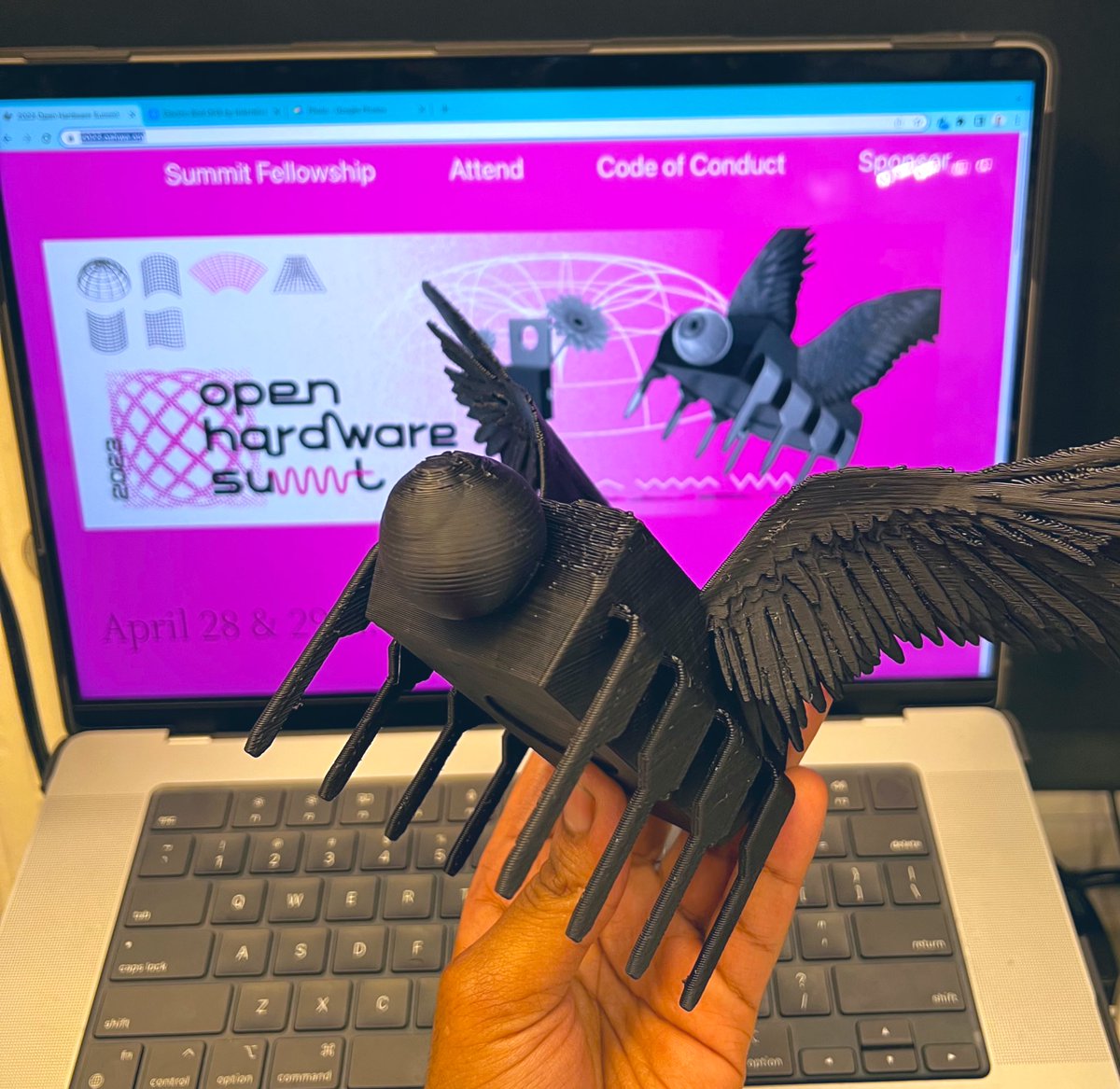 Can't wait to present at Open Hardware Summit 2023! Made a little memento to celebrate. 

Huge kudos to the original artist for the banner image that inspired the model. <a href="/ohsummit/">Open Hardware Summit</a> 2023.oshwa.org

3D Model at thingiverse.com/thing:5849922