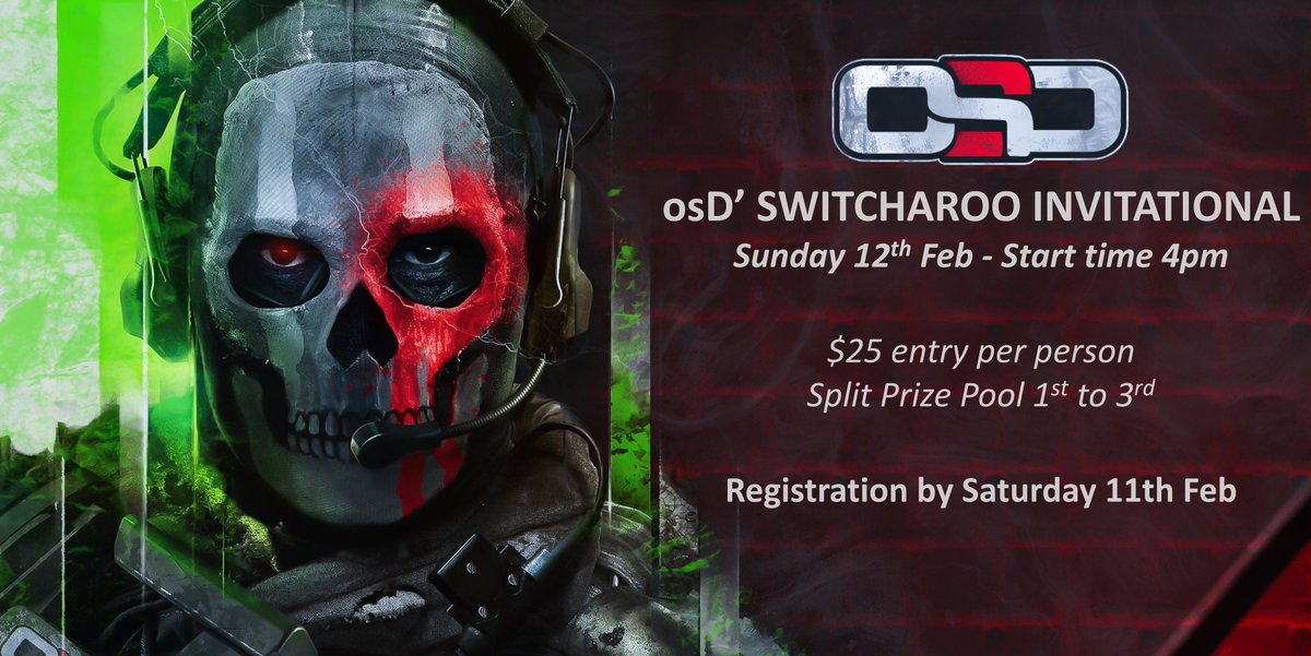 Late call up for any of our OCE friends who want to play in our osD invitational. 

Prize pool currently $350 and rising.

DM for info - starting in 2hrs