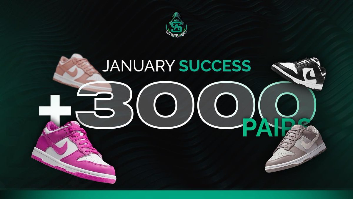 StateAio's tweet photo. The Month of January was great for our members. We were able to secure over 3000 pairs of exclusive releases that make our members thousands of dollars. Join the best chicago cookgroup. https://t.co/J6I0Y9zmqn
