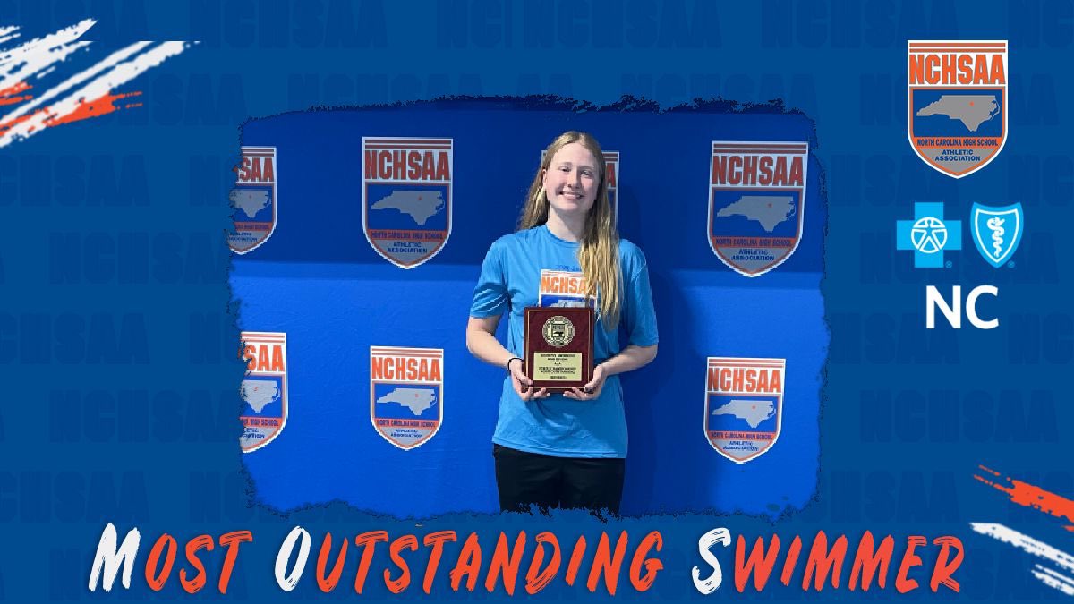 NCHSAA's tweet photo. 3A Women’s State Swim & Dive Champs are the @CHSJaguars👏🏆 MOS is Katie Belle Sikes @orangepanthers1 & @NCFarmBureau Sportsmanship Award recipients are Maya Peterson @CHSJaguars & Bellum Vine @cc_vikings Well done, ladies!!! @nchsaa @BlueCrossNC @SR_ChampRings send congrats! https://t.co/xCJVBbopfm