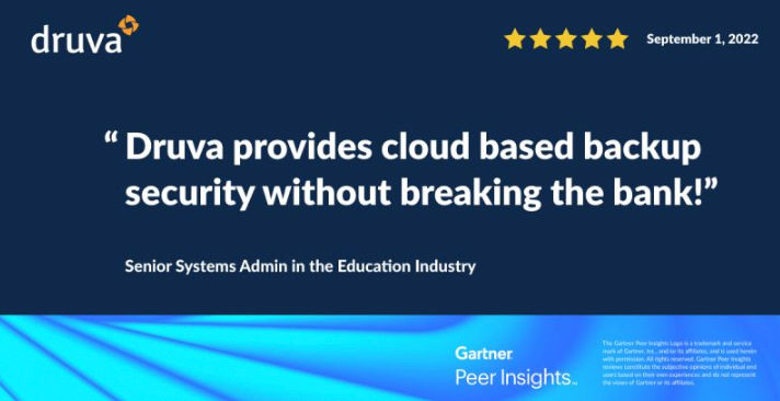 See what this Senior Systems Admin in the Education Industry has to say about Druva in this #GartnerPeerInsights Review: druva.info/3hboBDA #DataProtection #SaaS #CustomerStories #EdTech gtnr.it/3Iki8Bf
